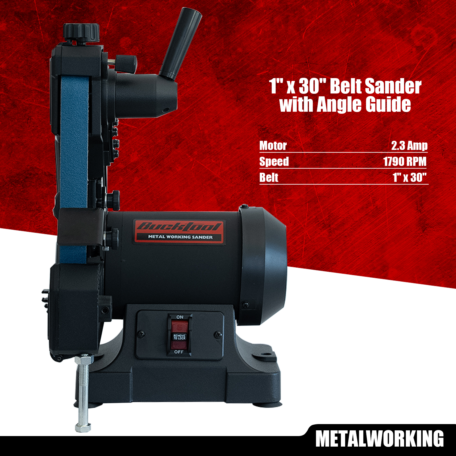 Bucktool 2.3A 1×30 Inch Low-Speed Belt Sander for Knife Sharpening BS130