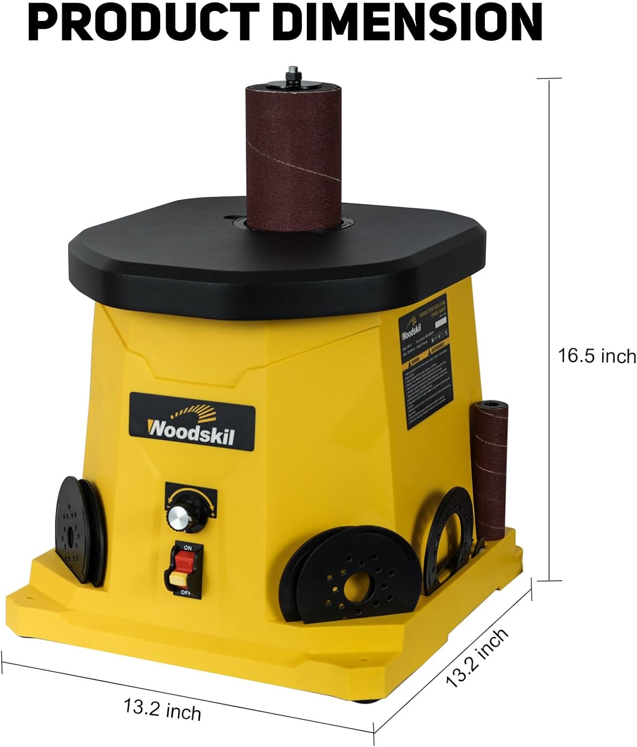 4A Variable Speed Oscillating Spindle Sander, 1000-1800RPM Variable Speed Spindle Sander OSM-1V