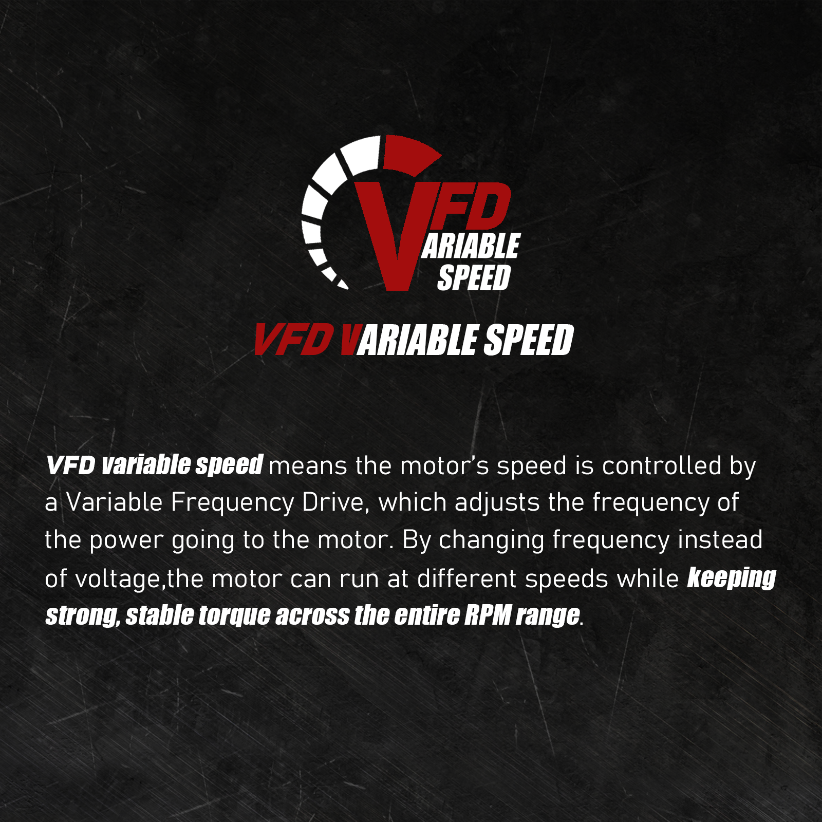 Bucktool 8" VFD 1HP Power Variable Speed Wobble-free Bench Grinder for Knife, Metalworking TDS-I200VL