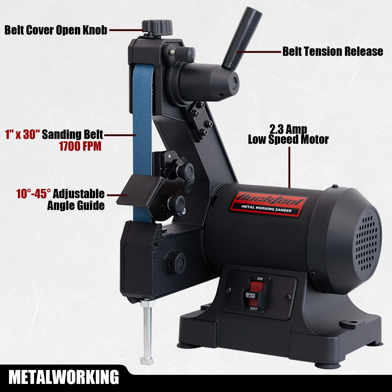 Bucktool 2.3A 1×30 Inch Low-Speed Belt Sander for Knife Sharpening BS130