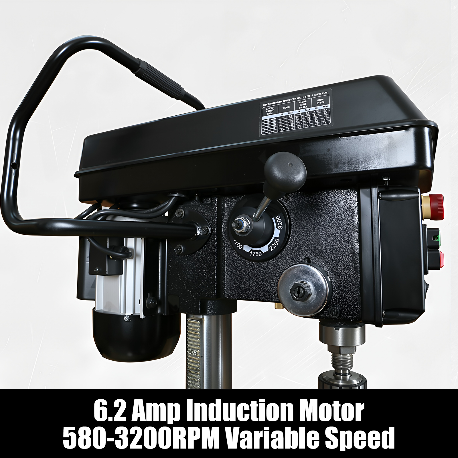 BUCKTOOL Drill Press and Wood Lathe Combo, 3/4HP 12" 6.2Amp 580-3200RPM Variable Speed Benchtop Drill Press and 12"x17" Wood Lathe - Bucktool