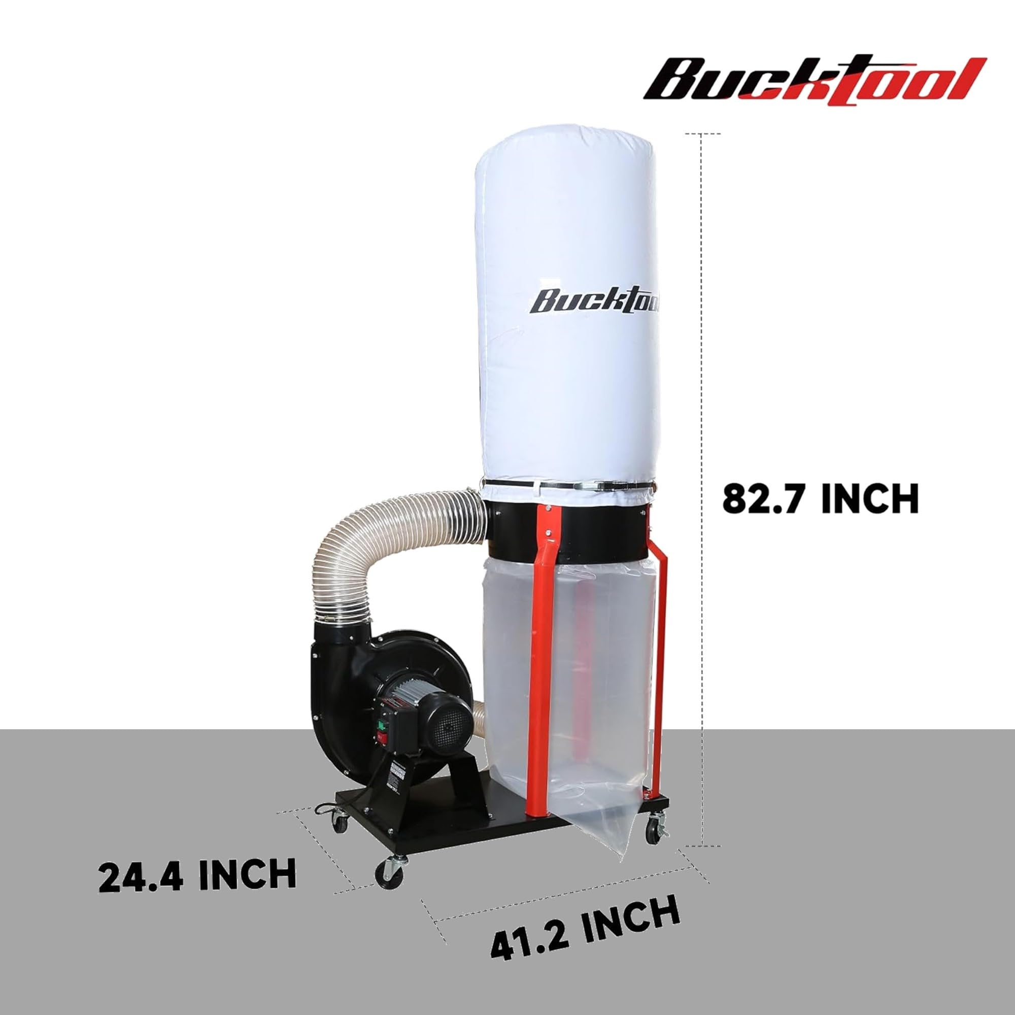 BUCKTOOL 1-1/2HP 1100 CFM Dust Collector for Woodworking with Movable Base - DC1100