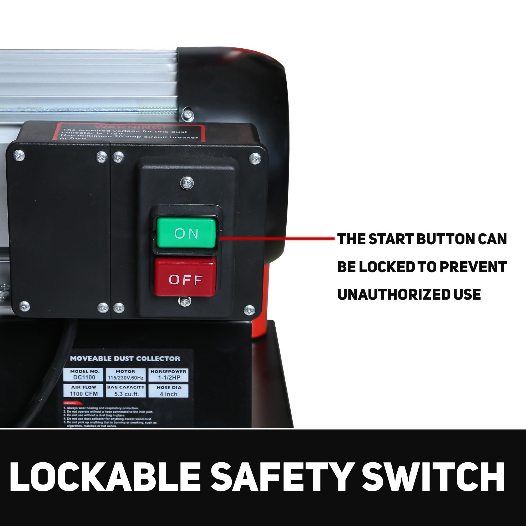 BUCKTOOL 1-1/2HP 1100 CFM Dust Collector for Woodworking with Movable Base - DC1100