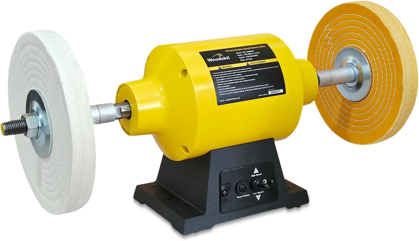10 Inch Bench Buffer Polisher, Dual Speed 1750/3450RPM Electric Buffing Machine ‎TDS-250BGDS