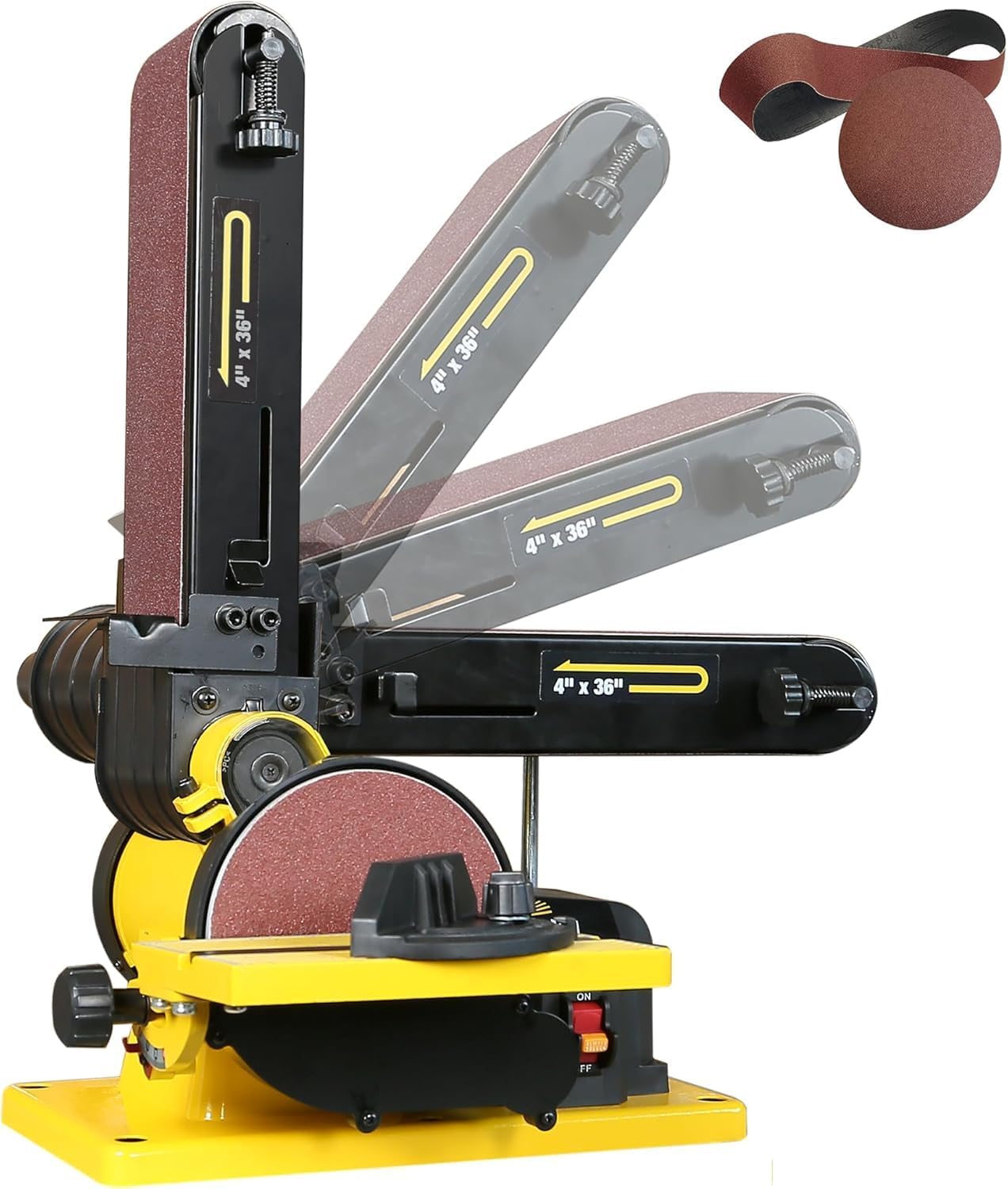 Woodskil 4.3A Belt Sander, 4 x 36 in. Belt & 6 in. Disc Sander BD-4602