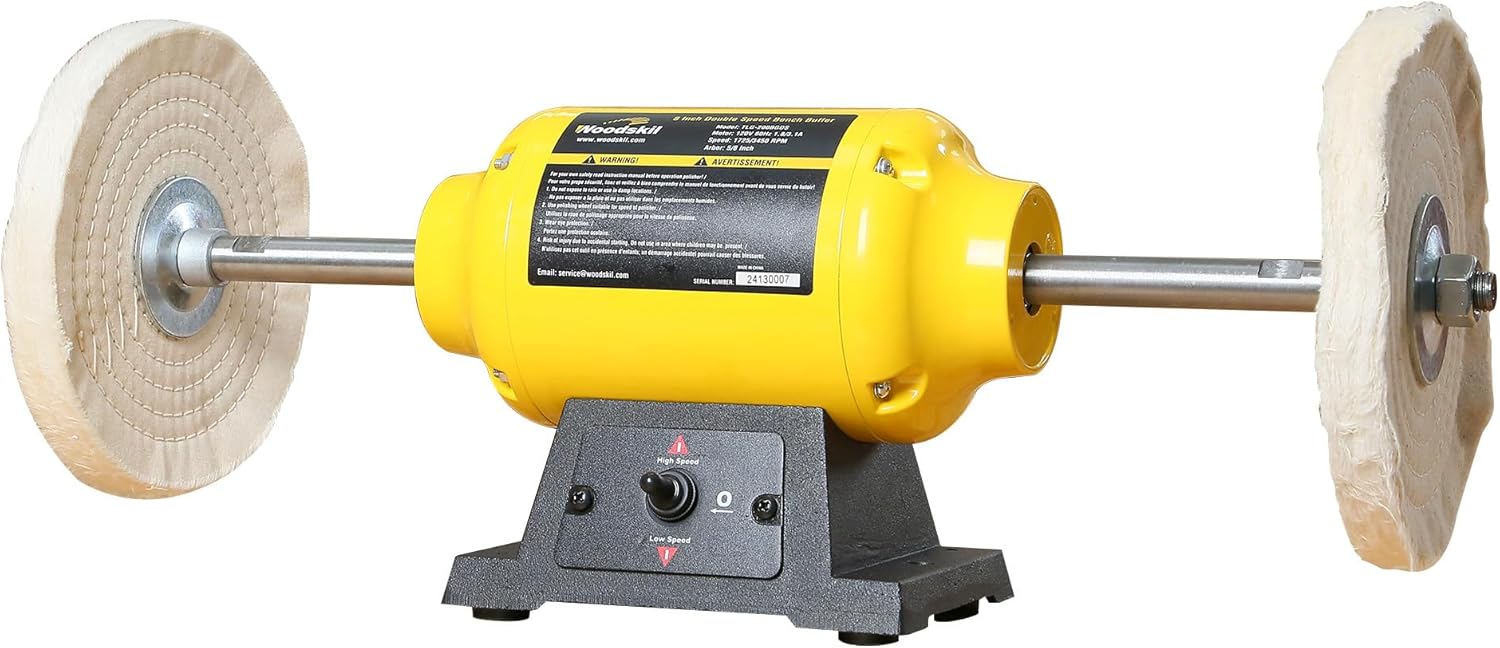 1.8/3.1A 1725/3450 RPM 8 inch Dual Speed Bench Buffer Polisher ‎TLG-200BGDS