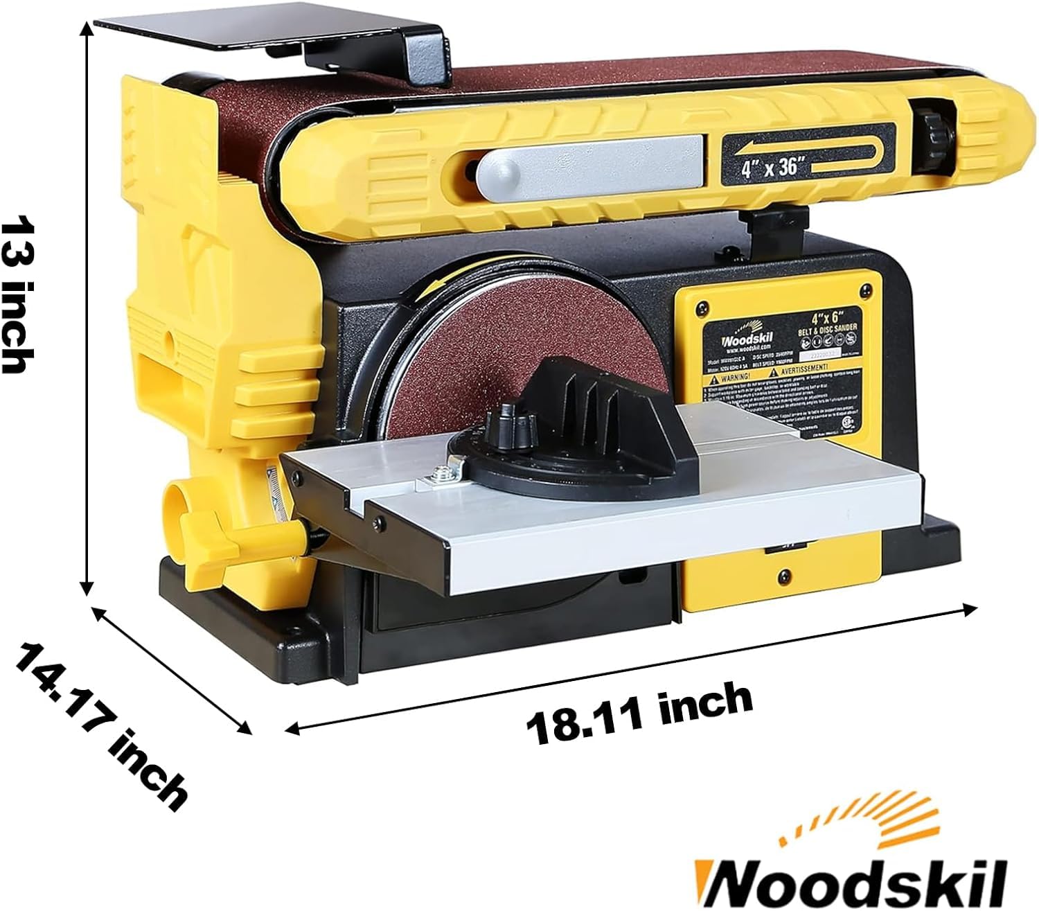 4.5-Amp 3/4HP Belt & Disc Sander Combo, 4x36 in. Belt & 6 in. Disc Sander MM491GLC-A