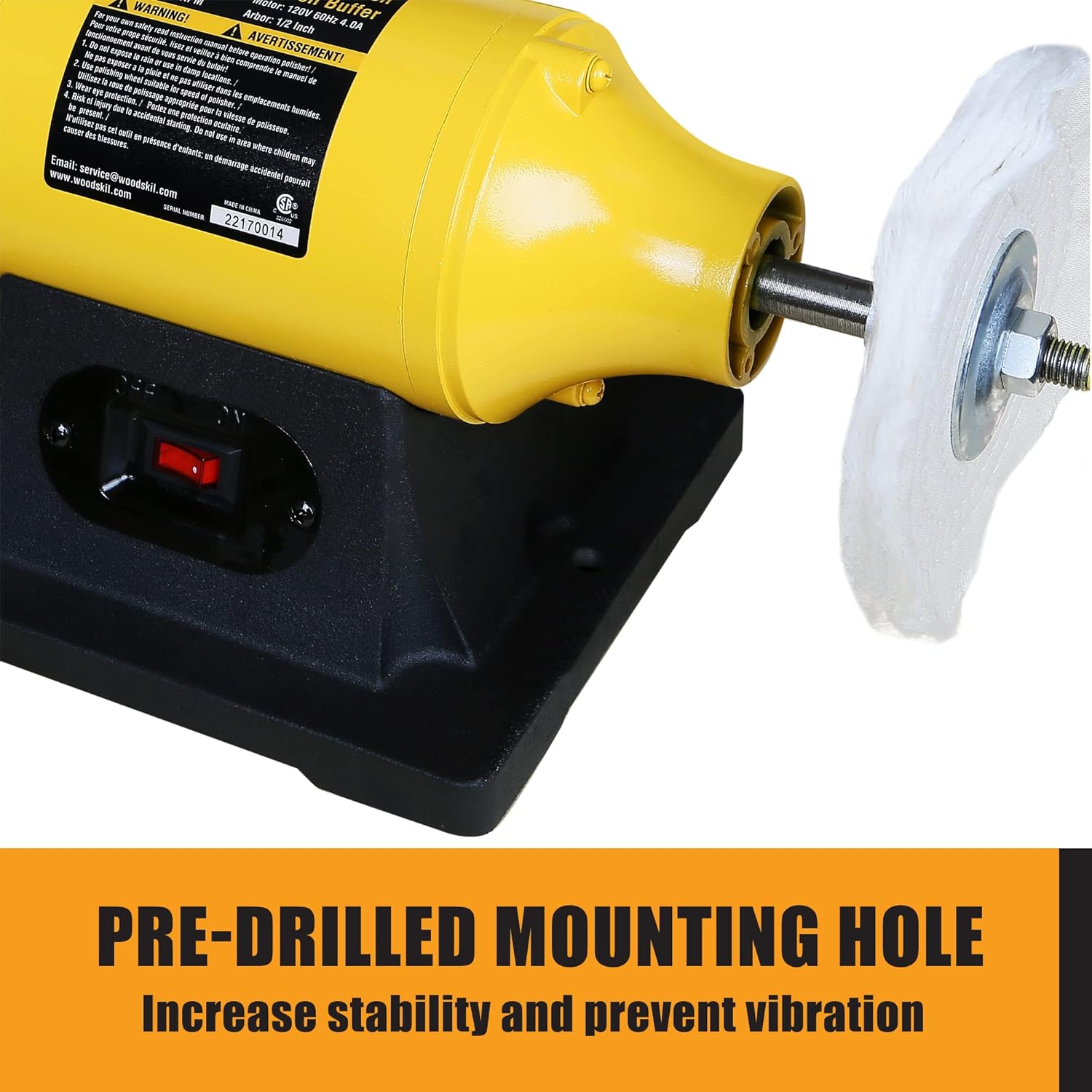 4.0A Bench Buffer Polisher, 6 Inch Jewelry Buffer Polishing Machine, 3450 RPM Bench Polisher ‎TLG-150BGC-A