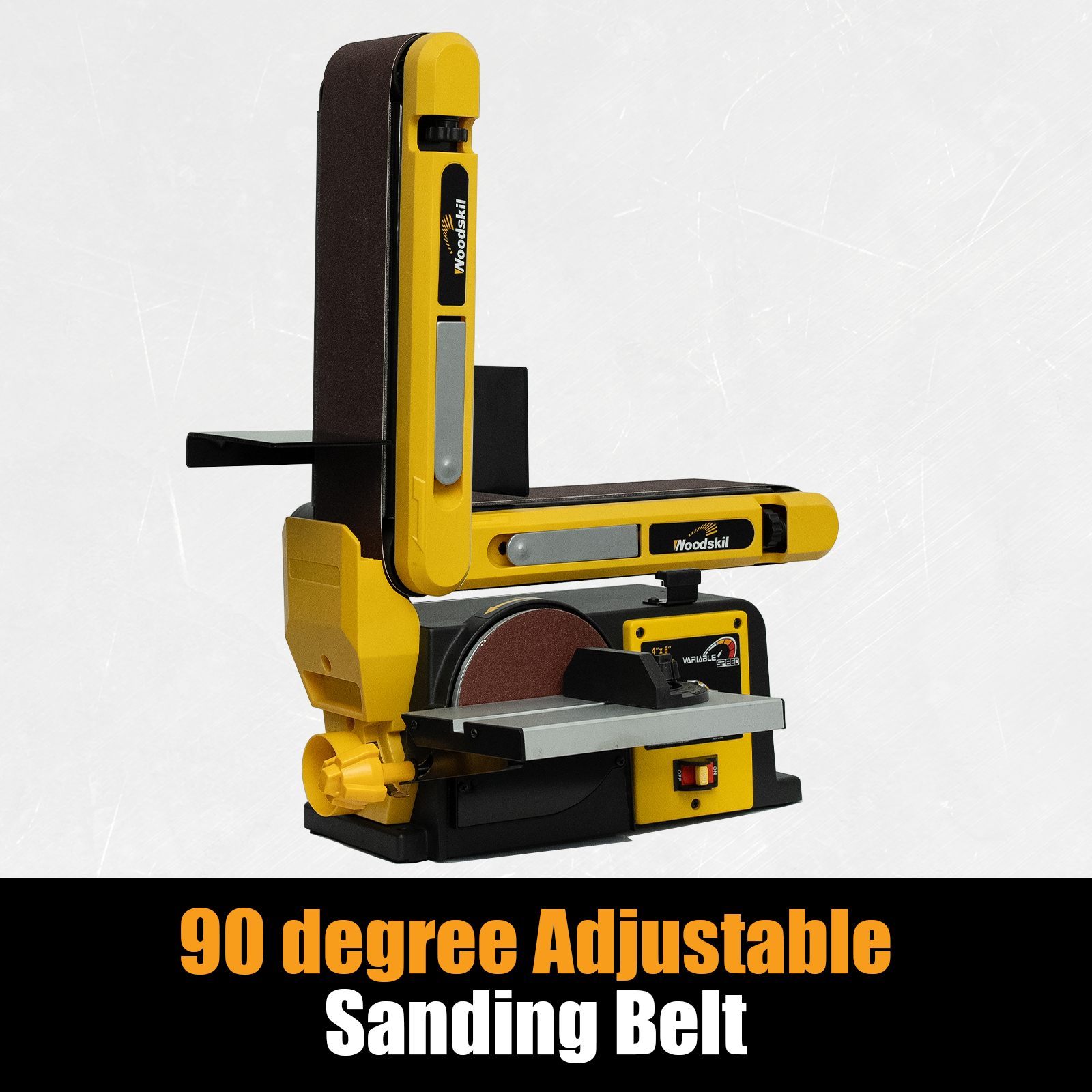 Woodskil Variable Speed, 3-Amp Belt & Disc Sander Combo, 4x36 in. Belt & 6 in. Disc Sander with 3/4HP Motor, Upgraded Model - Bucktool