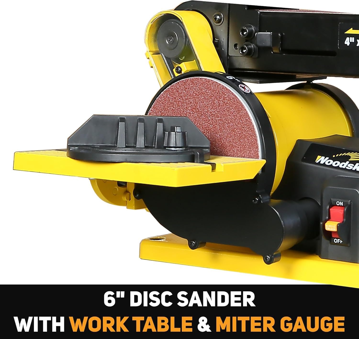 Woodskil 4.3A Belt Sander, 4 x 36 in. Belt & 6 in. Disc Sander BD-4602