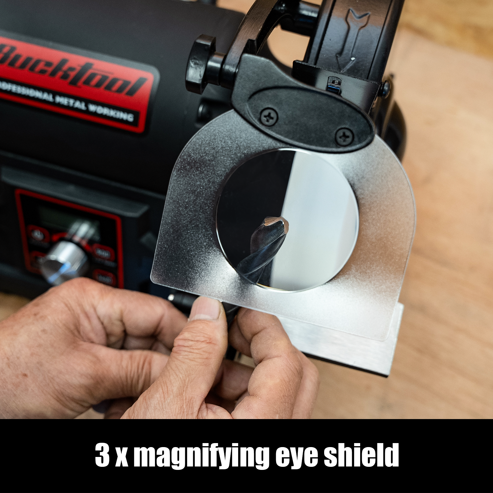 Bucktool 8" VFD 1HP Power Variable Speed Wobble-free Bench Grinder for Knife, Metalworking ‎TDS-I200VL